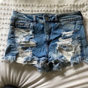 American eagle distressed denim short shorts